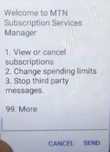 mtn cancel subscription code