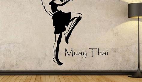 IDFIAF Martial Arts Flying Kick Muay Thai Kickboxing Wall Art Stickers