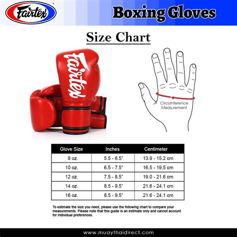 muay thai boxing gloves size