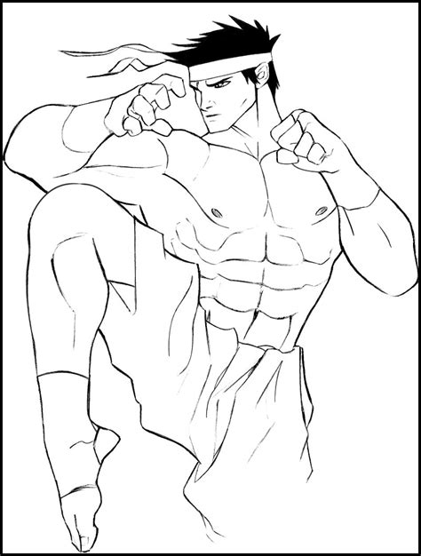 muay thai coloring pages