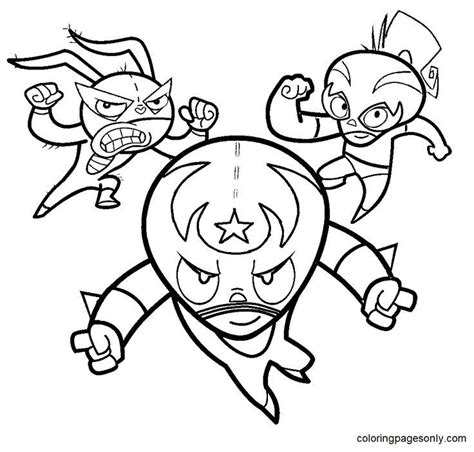 mucha lucha coloring pages