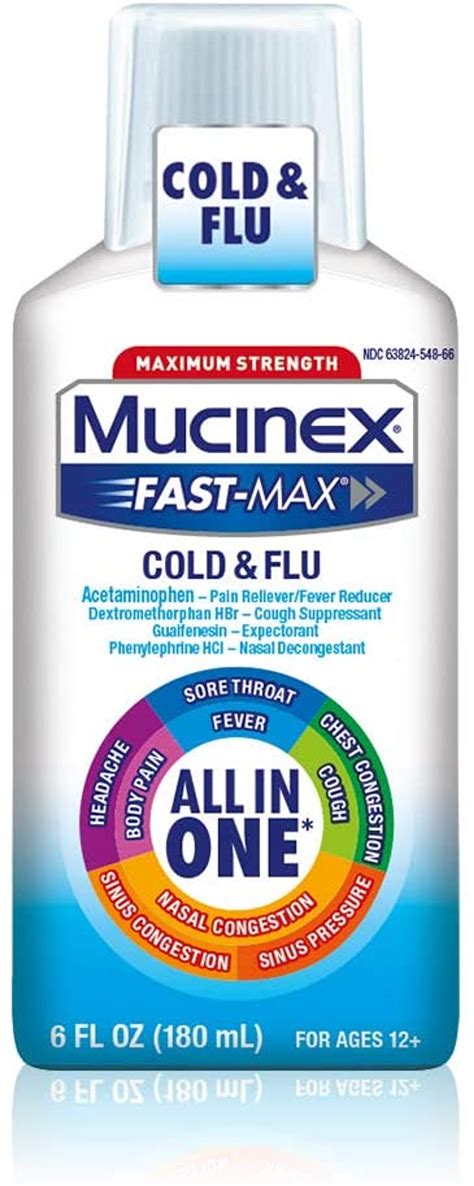 mucinex fast max cold and flu liquid dosage directions