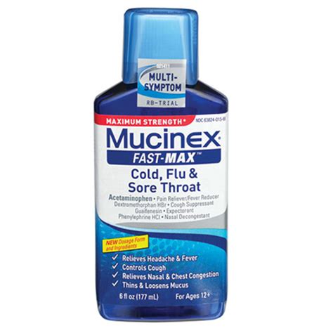 mucinex fast max cold flu and sore throat dosage instructions