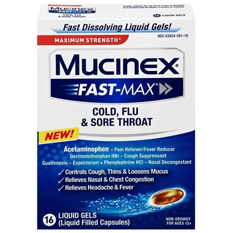 mucinex fast max cold flu and sore throat dosage instructions