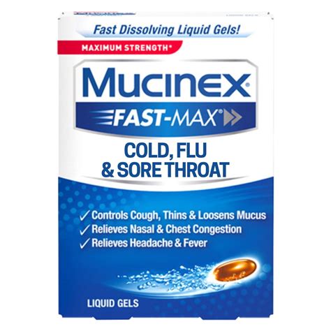 mucinex fast max cold flu and sore throat dosage
