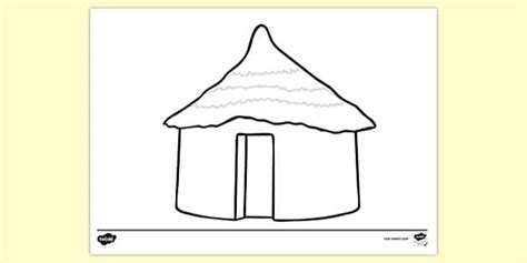 mud hut coloring pages