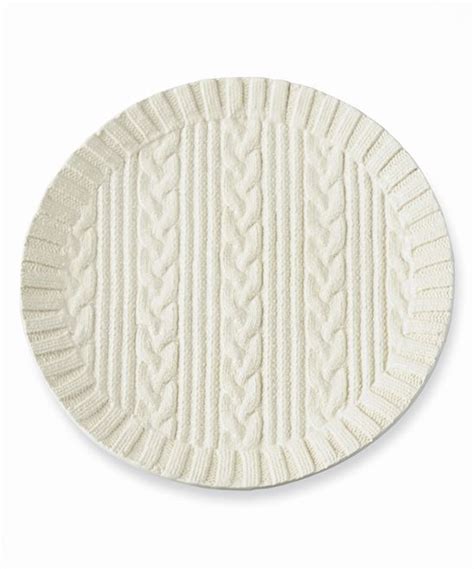 mud pie cable knit ceramic dinner plate