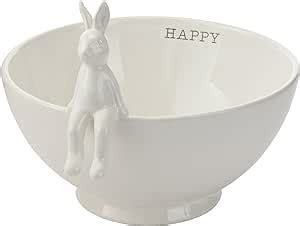 mud pie ceramic easter bunny snack tray white