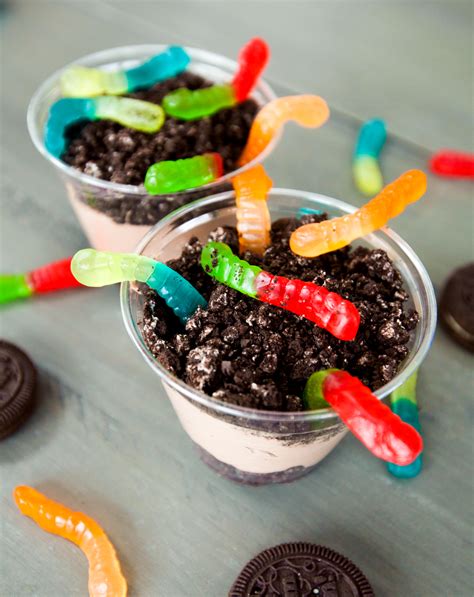 mud pudding with gummy worms