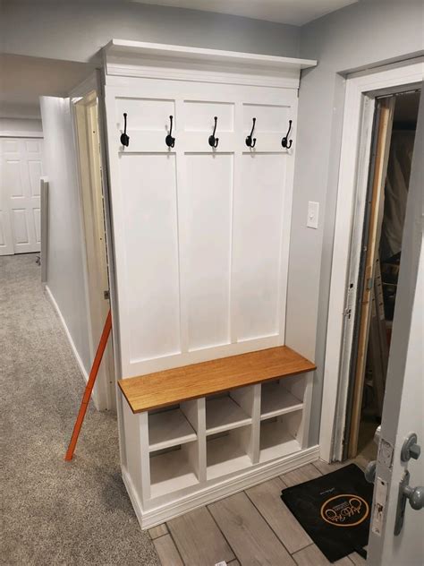 mud room bench and coat rack
