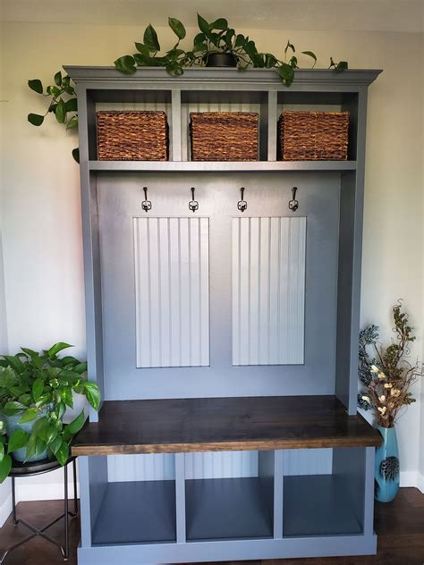 mud room coat rack and bench