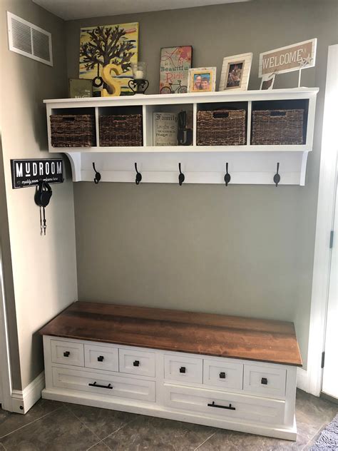 mud room coat rack and bench