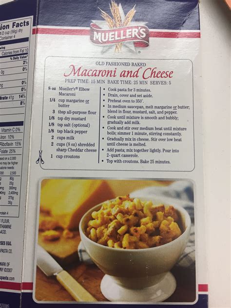 mueller's baked mac and cheese recipe on box