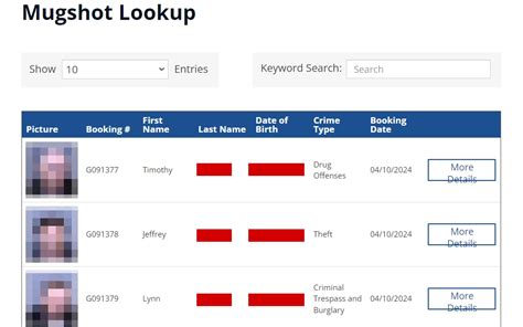 Mugshot Lookup site