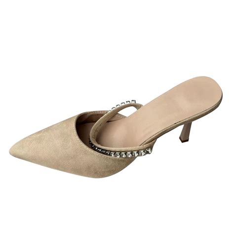 Mule Heels Closed Toe With Strap