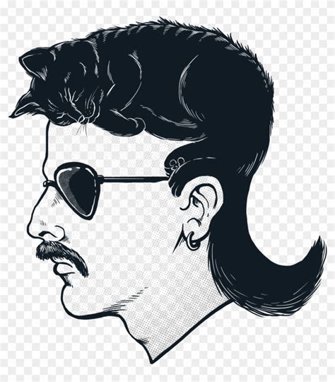 Handsome Man with Mullet Hairstyle Stock Vector Illustration of male