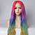 multi color rainbow lace front wig human hair
