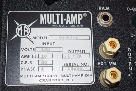 Multi Amp Catalog No Sr 51 4