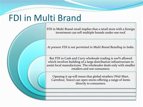 Multi Brand Retail Fdi