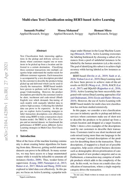 multi class text classification using bert based active learning