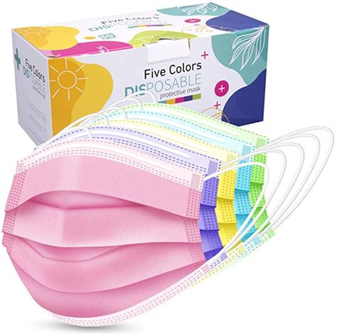 multi color face masks disposable