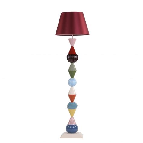 Mainstays 5Light Multi Head Floor Lamp, Black with Multi Color Shade