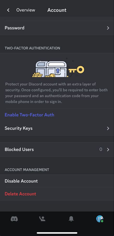 multi factor authentication discord mobile
