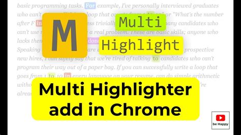 Multi Highlighter Extension For Chrome