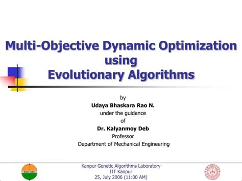 multi objective optimization algorithms