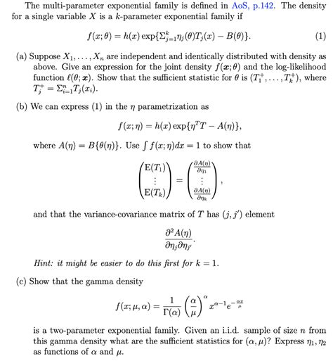 Multi Parameter Exponential Family