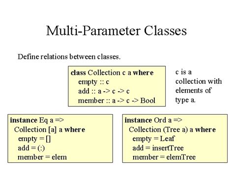 Multi Parameter Type Classes