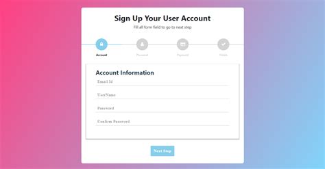 multi step form html template bootstrap