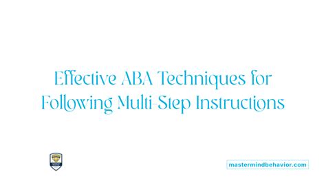 multi step instructions examples