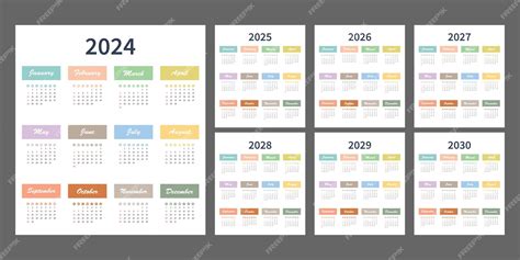Multi Year Calendar 2024