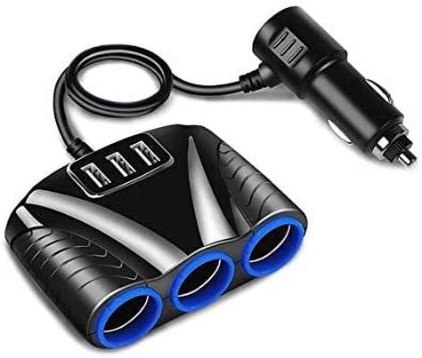 12V/24V 4 Way Multi Socket Car Charger Vehicle Auto Car Cigarette Lighter Socket Splitter & Dual