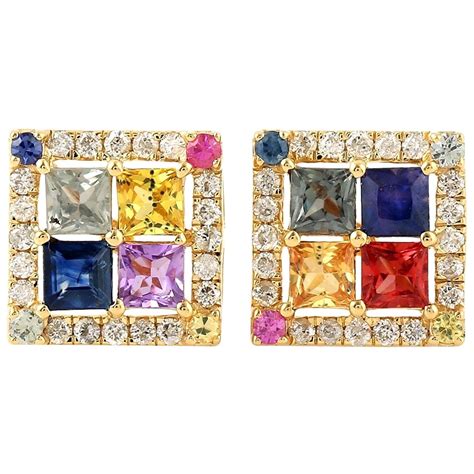 Multi-Gemstone Stud Earrings