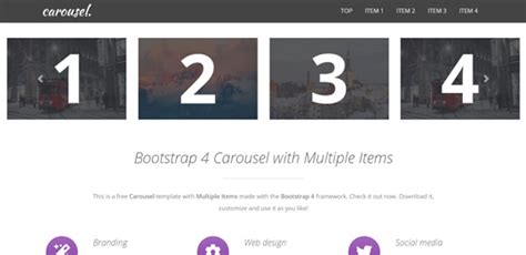 multi-item carousel bootstrap 4