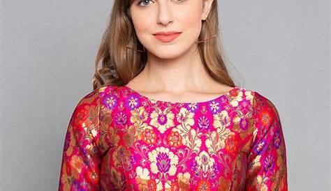 Buy Multicolor cotton embroidered blouse fabric Online