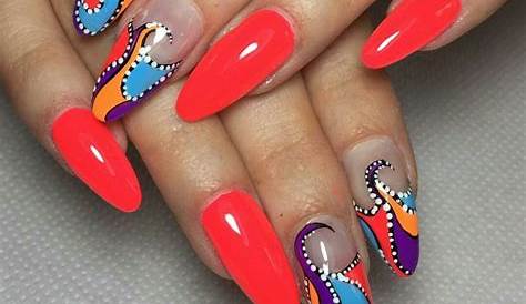 Multi colored nails Nail colors, Nail designs, Finger