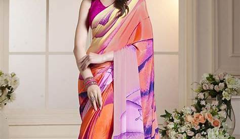 Multicolor Saree Blouse Designs Floral Printed With