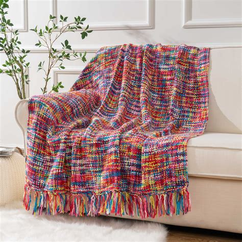 Multicolor Linen Throw Blanket