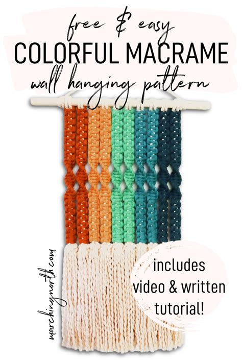 Multicolor Macrame Wall Hanging Pattern