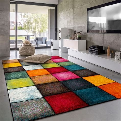 Multicolor Squares Area Rug