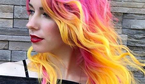 Multicolored Hair MultiColored Rainbow Ombre Color, Lilac