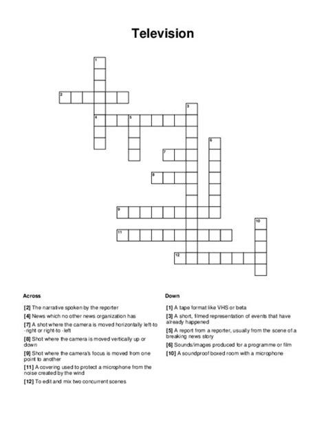 multifeed television setting crossword