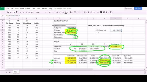 Multiple Regression in Excel YouTube