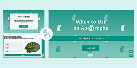 Multiple Choice Apostrophe Quiz Printable