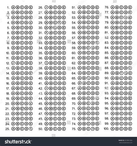 Multiple Choice Scantron Printable
