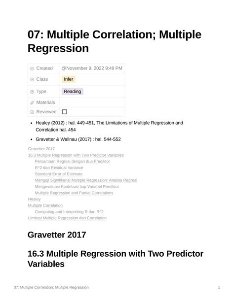 multiple correlation and multiple regression
