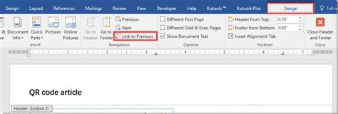 multiple different headers in word